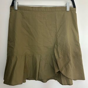 Green madewell mini skirt with ruffle